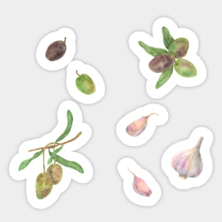 Olives and Garlic Set Sticker